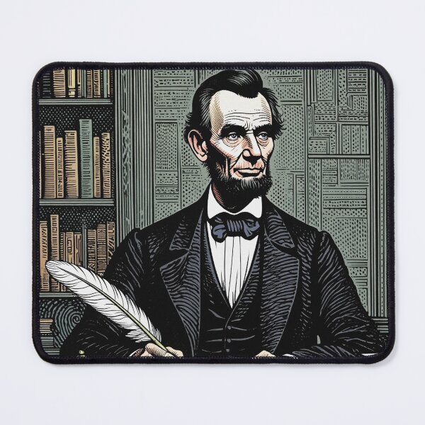 Item preview, Abraham Lincoln vintage etching style portrait art designed and sold by Vintage Designs +.