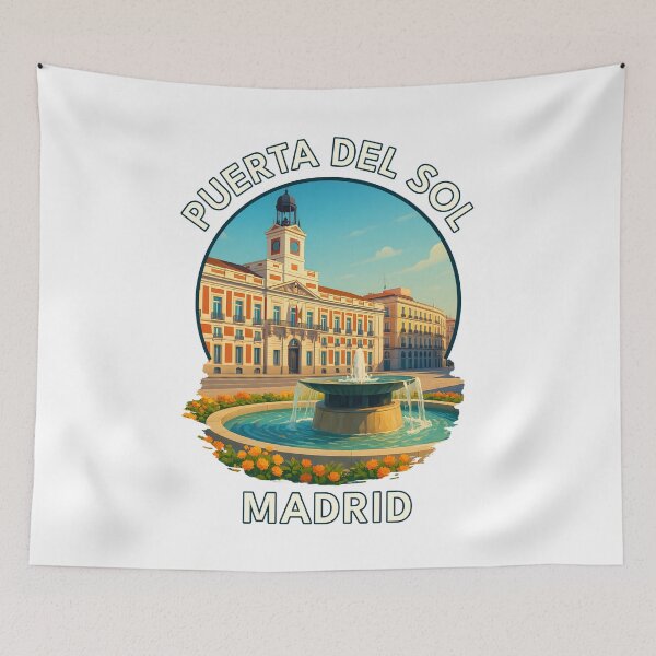 Item preview, Puerta del Sol Madrid – Historic Spanish Landmark Illustration designed and sold by inkNext.