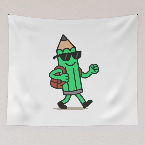 Item preview, Stylish Cartoon Pencil with Backpack – Fun School Supply Art designed and sold by DKunic.