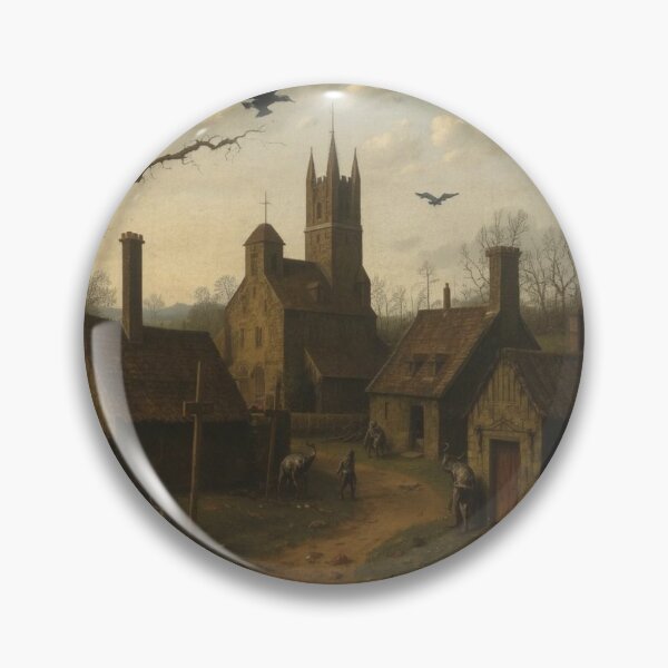 Item preview, Hieronymus Bosch Influenced Oil Painting Nightmare Village designed and sold by KALEIDOSCOPE UK.