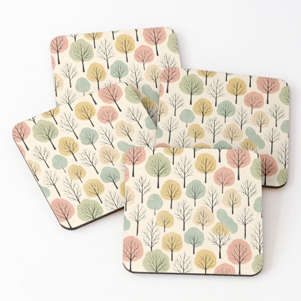 Item preview, Minimalist Fall Tree Pattern – Soft Pastel Autumn Forest Design designed and sold by Travelslightly.
