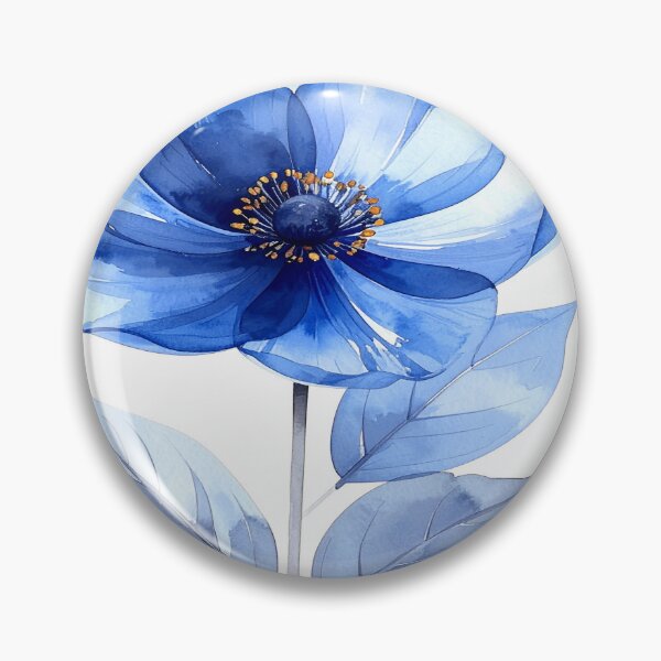 Item preview, Watercolor X-ray flower in blue with gold designed and sold by LiskoDesign.