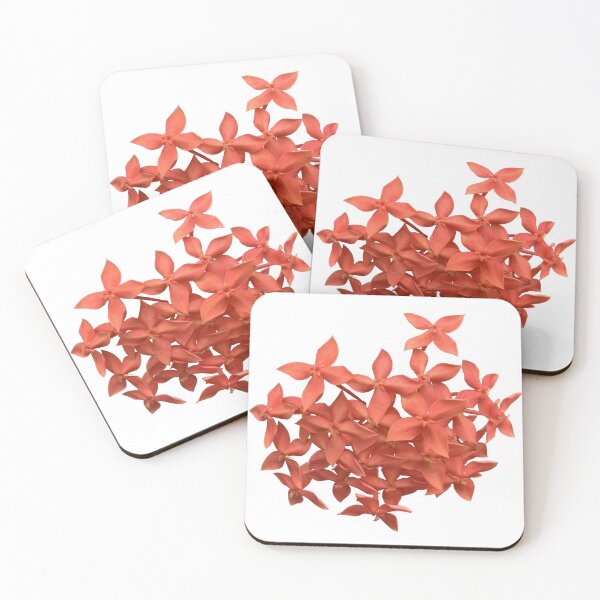 Item preview, red ixora flowers isolate on white background, red tropical flower in Thailand designed and sold by pipikijung.