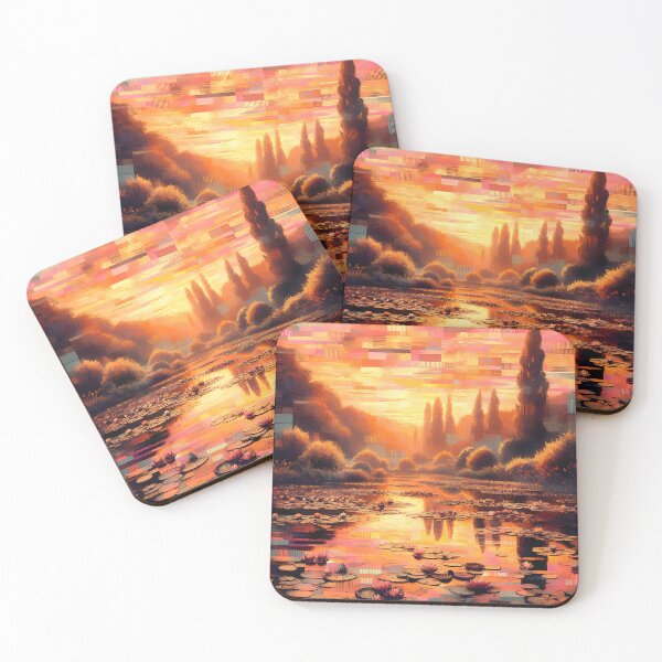 Item preview, Reflections at Dawn – Geometric Sunrise Wall Art designed and sold by Stoneflower-Art.