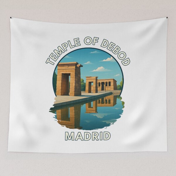 Item preview, Temple of Debod at Sunset – Madrid Landmark Illustration designed and sold by inkNext.