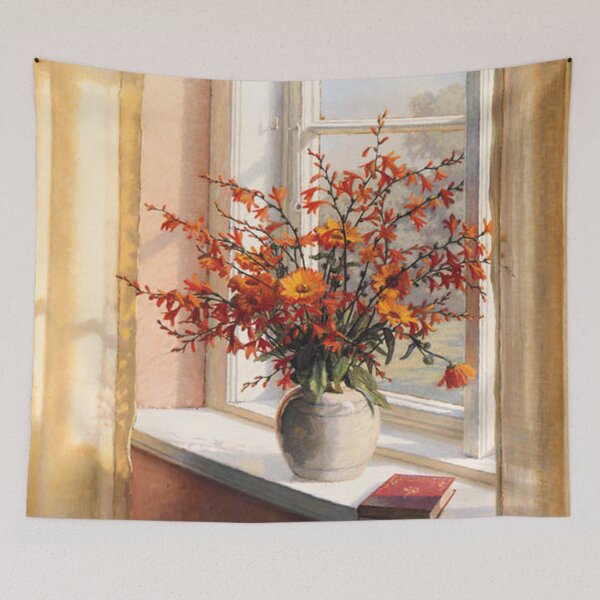 Item preview, Sunlit Interior with Flowers on a Ledge designed and sold by tomorrowsart.