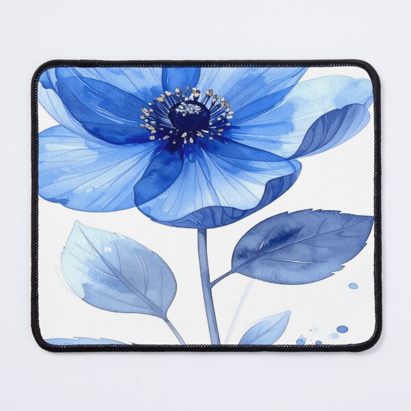 Item preview, Watercolor x-ray style flower in blue with dots designed and sold by LiskoDesign.