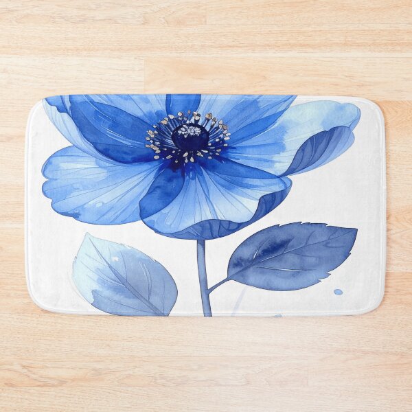 Item preview, Watercolor x-ray style flower in blue with dots designed and sold by LiskoDesign.