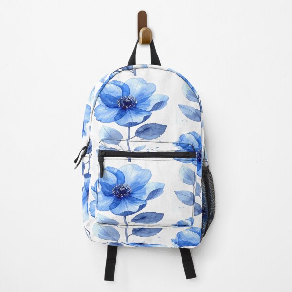 Item preview, Watercolor x-ray style flower in blue with dots designed and sold by LiskoDesign.
