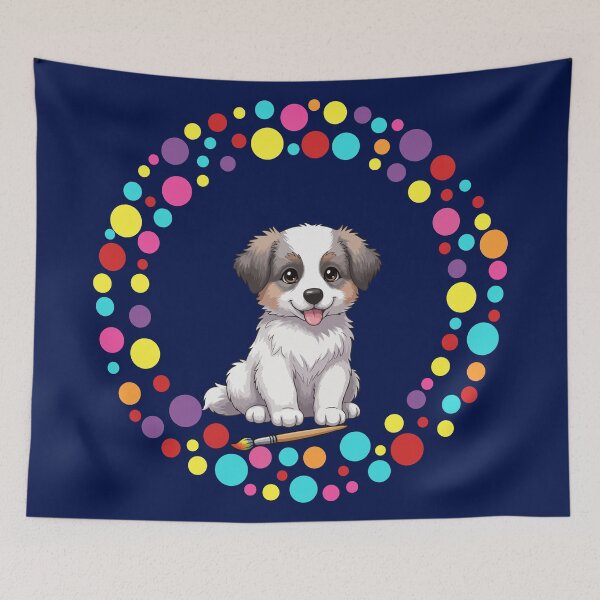 Item preview, Celebrate Dot Day with My Pyrenean Shepherd – Colorful Dog Art designed and sold by The Real Life Symphony.