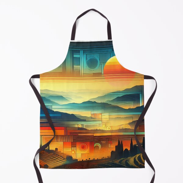 Item preview, Light Over Painted Hills | Abstract Geometric Sunrise Wall Art designed and sold by Stoneflower-Art.