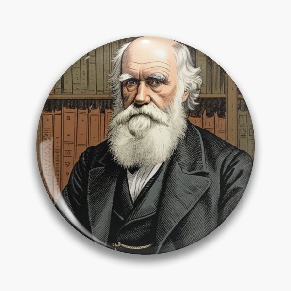 Item preview, Charles Darwin vintage etching style portrait art designed and sold by Vintage Designs +.