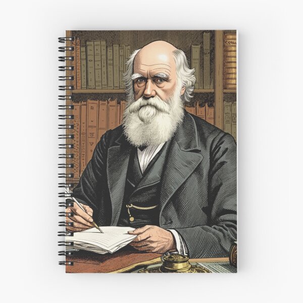 Item preview, Charles Darwin vintage etching style portrait art designed and sold by Vintage Designs +.