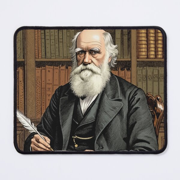 Item preview, Charles Darwin vintage etching style portrait art designed and sold by Vintage Designs +.