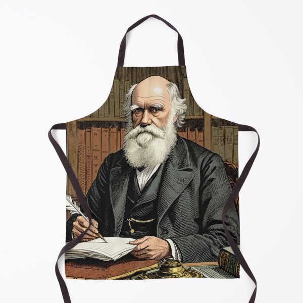 Item preview, Charles Darwin vintage etching style portrait art designed and sold by Vintage Designs +.