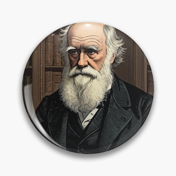 Item preview, Charles Darwin vintage etching style portrait art designed and sold by Vintage Designs +.