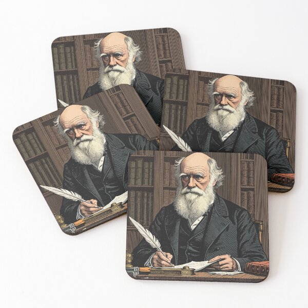 Item preview, Charles Darwin vintage etching style portrait art designed and sold by Vintage Designs +.