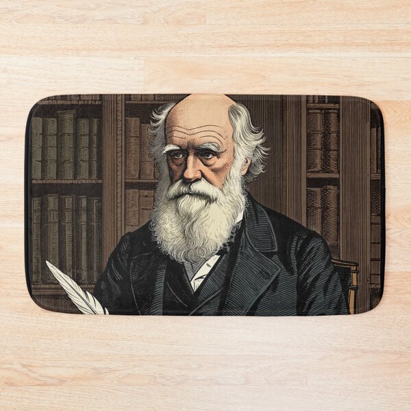 Item preview, Charles Darwin vintage etching style portrait art designed and sold by Vintage Designs +.