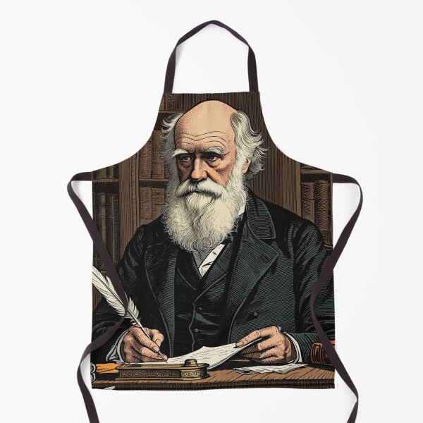 Item preview, Charles Darwin vintage etching style portrait art designed and sold by Vintage Designs +.