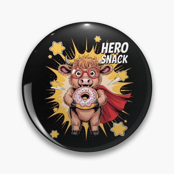Artikelvorschau, Hero Snack Cow mit Donut Super Cow Snack Attack entworfen und verkauft von Taans-Creation.
