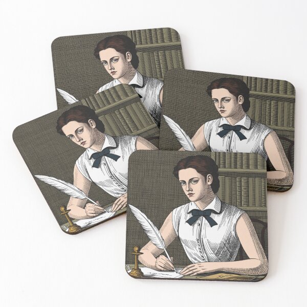 Item preview, Kristen Stewart vintage etching style portrait art designed and sold by Vintage Designs +.