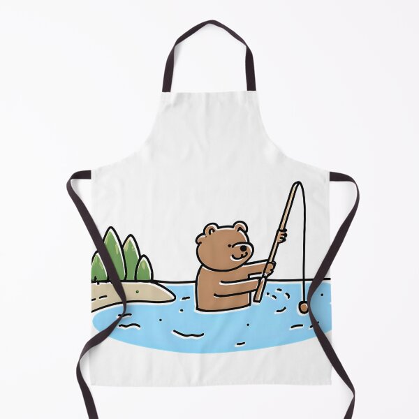 Item preview, a bear fishing with a fishing rod in a river designed and sold by Periush.