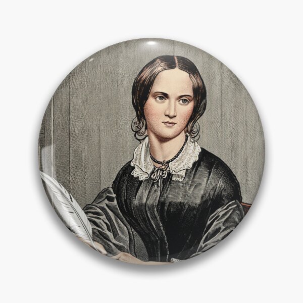 Item preview, Emily Bronte vintage etching style portrait art designed and sold by Vintage Designs +.
