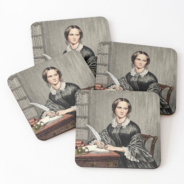 Item preview, Emily Bronte vintage etching style portrait art designed and sold by Vintage Designs +.