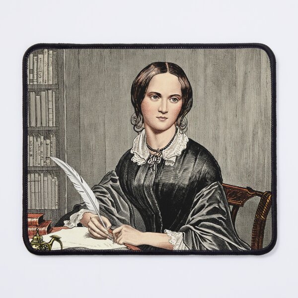Item preview, Emily Bronte vintage etching style portrait art designed and sold by Vintage Designs +.