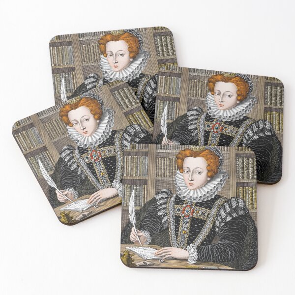 Item preview, Queen Elizabeth I vintage etching style portrait art designed and sold by Vintage Designs +.