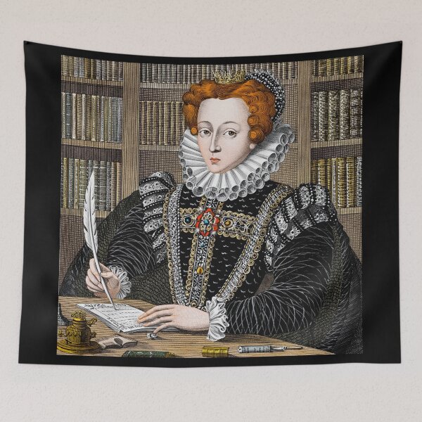 Item preview, Queen Elizabeth I vintage etching style portrait art designed and sold by Vintage Designs +.