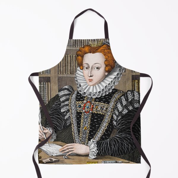 Item preview, Queen Elizabeth I vintage etching style portrait art designed and sold by Vintage Designs +.
