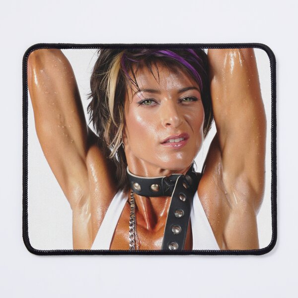 Item preview, Beautiful sexy gym woman posing with her arms up showing her armpits sweating designed and sold by Vintage Designs +.