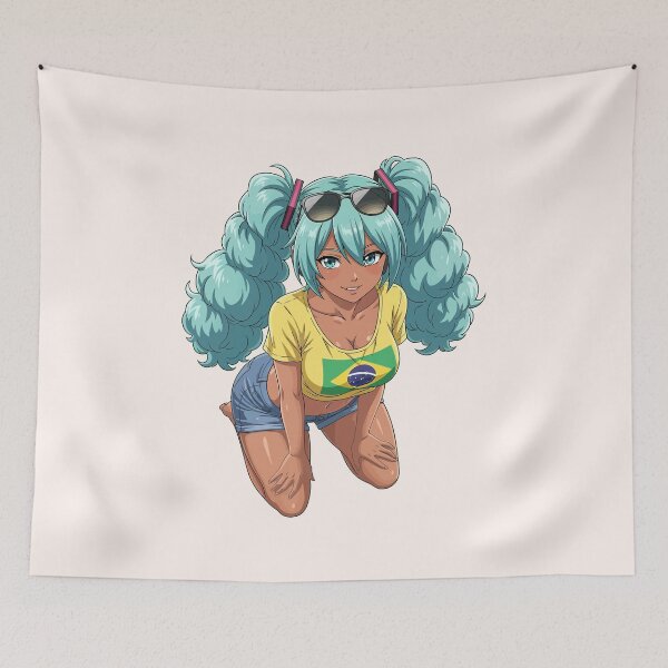 Item preview, Tan Brazil Miku Hatsune Miku Beach Anime Girl Brazilian Cute Art designed and sold by StudioJohan.