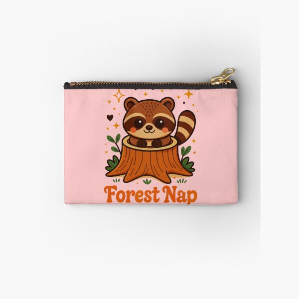 Item preview, Cute Raccoon Sleeping on Tree Stump in Forest designed and sold by graphicnew.