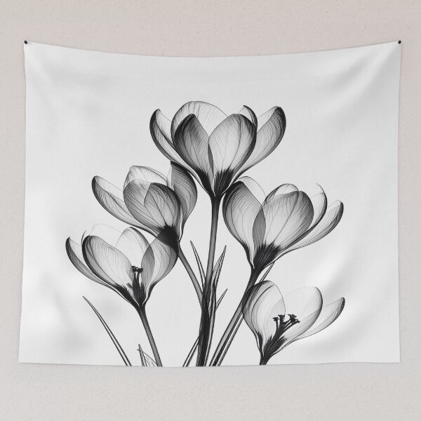 Item preview, X-ray style crocus flowers crocuses contrast designed and sold by LiskoDesign.