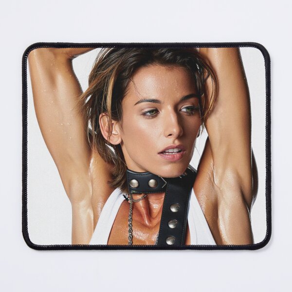 Item preview, Beautiful sexy gym woman posing with her arms up showing her armpits sweating designed and sold by Vintage Designs +.