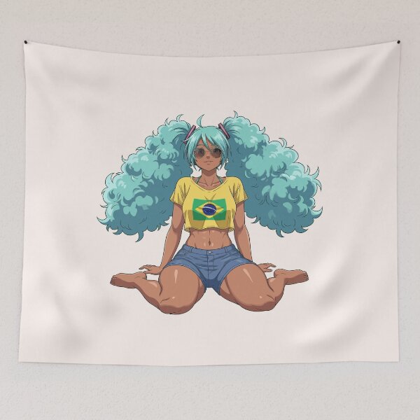 Item preview, Brazil Beach Miku Anime Girl Kawaii Brazilian Hatsune Miku Art designed and sold by StudioJohan.
