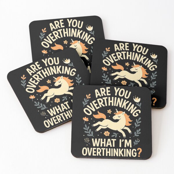 Item preview, Cute Unicorn Overthinking Quote Design – Funny Positive Thinking Artwork designed and sold by love3617.