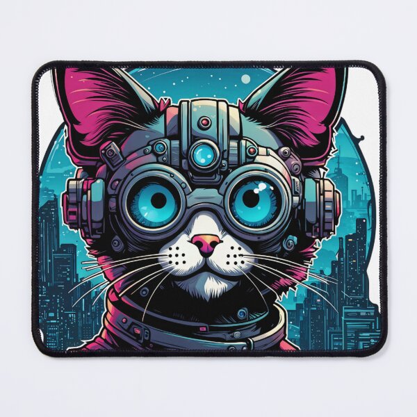 Item preview, Robocat - Cyberpunk Cat designed and sold by RobotAIArt.