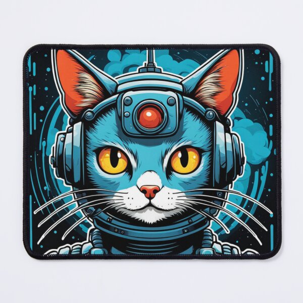 Item preview, Robocat - Cyberpunk Cat designed and sold by RobotAIArt.