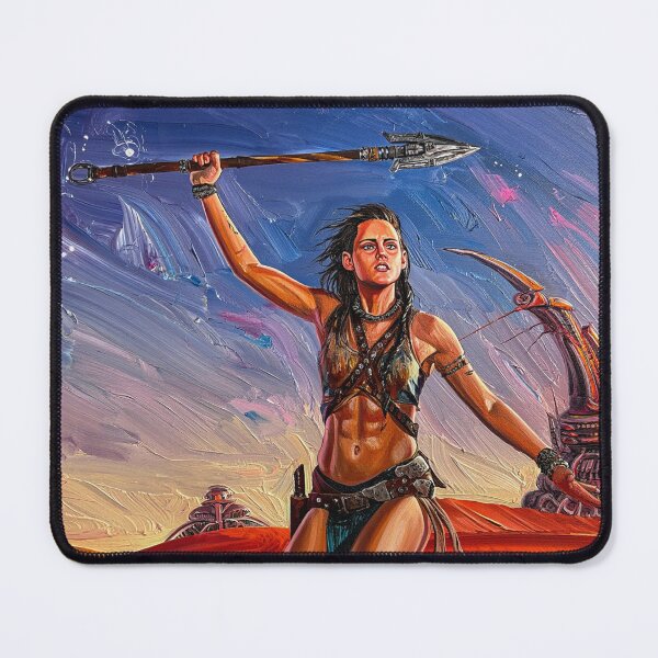 Item preview, Fantasy Barbarian Princess of Mars, a goddess with a spear designed and sold by Vintage Designs +.