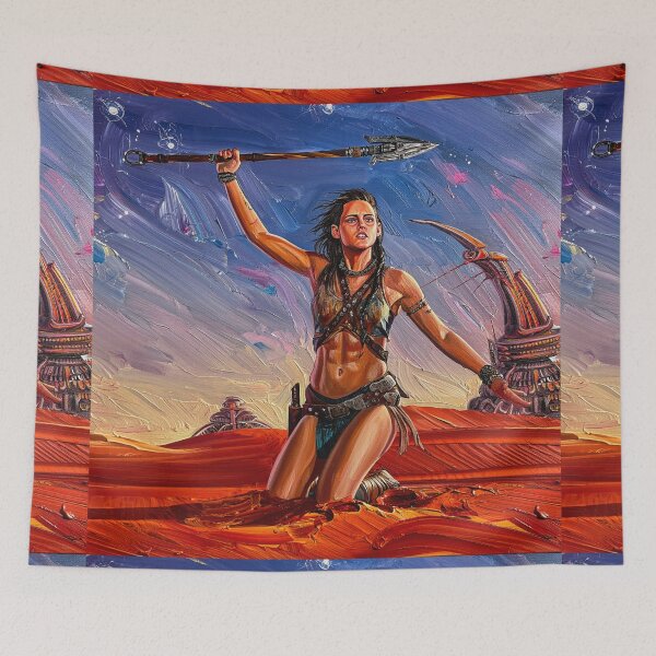 Item preview, Fantasy Barbarian Princess of Mars, a goddess with a spear designed and sold by Vintage Designs +.