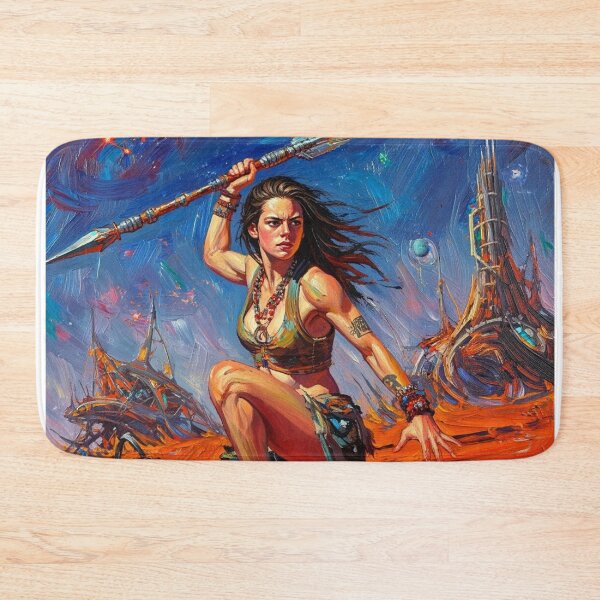 Item preview,  Fantasy Barbarian Princess of Mars, a goddess with a spear designed and sold by Vintage Designs +.