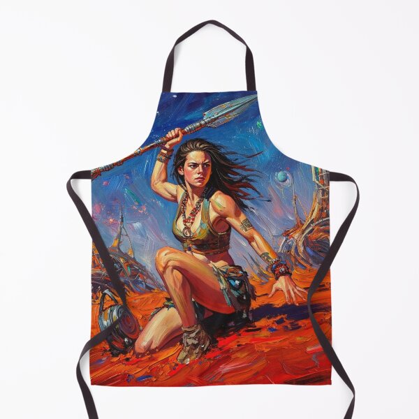 Item preview,  Fantasy Barbarian Princess of Mars, a goddess with a spear designed and sold by Vintage Designs +.