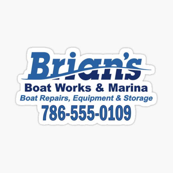 Item preview, Brian's Boat Works Marina designed and sold by Threadify LLC.