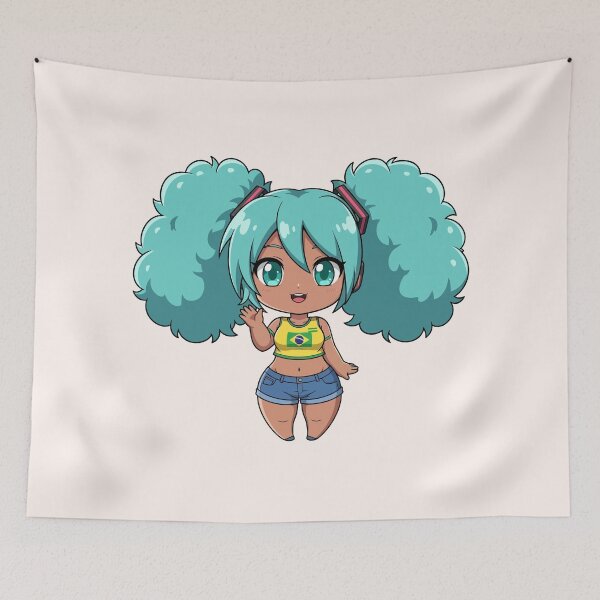 Item preview, brazil, miku, hatsune miku, brazilian miku, vocaloid, anime, cute, meme, brazilian, beach, kawaii, tan, fanart, twintails, anime girl designed and sold by StudioJohan.