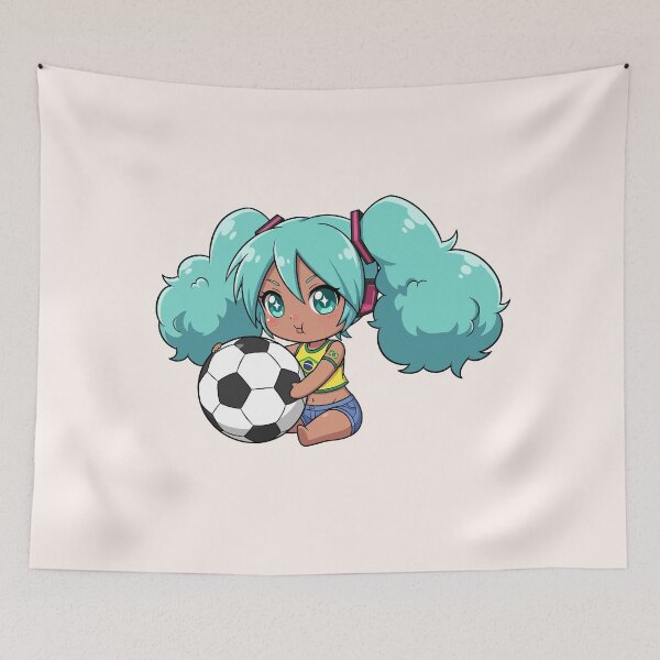 Item preview, Cute Chibi Brazil Miku Kawaii Tan Anime Girl Brazilian Fanart designed and sold by StudioJohan.