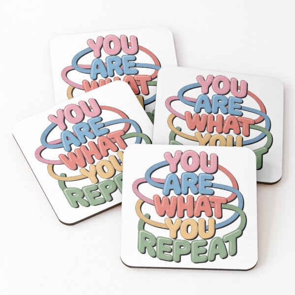 Item preview, You Are What You Repeat – Colorful Habit Building Quote designed and sold by ArtByYunus.