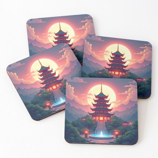 Item preview, Red Pagoda  designed and sold by WForge - Where thread meets precision.